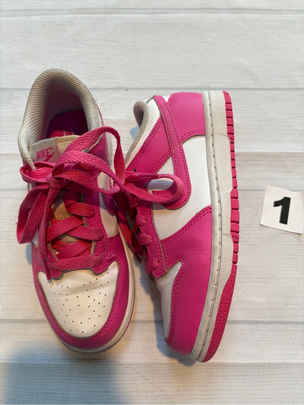 Nike Kids Hot Pink and White Low-Top Sneakers